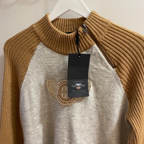 NWT Harley-Davidson Women's Winged H-D Patch Zippered Ski Sweater - Size Large - Picture 7 of 7
